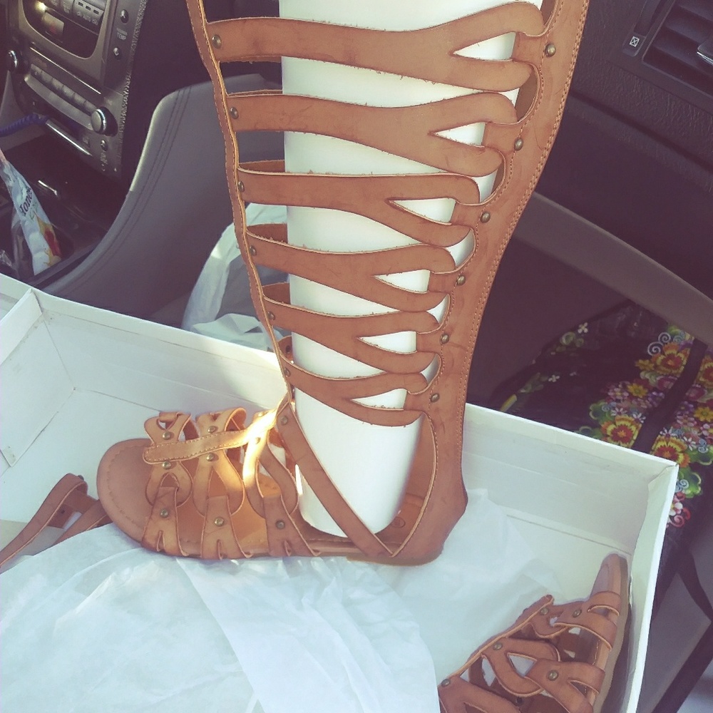 Sandals knee high shoes